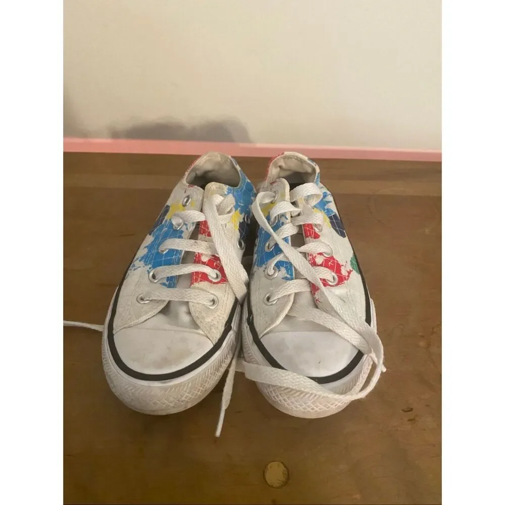 Converse size 12 world traveler map sneakers kids boys girls white multicolor
